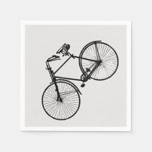 Papierservietten Fahrrad weiß schwarz