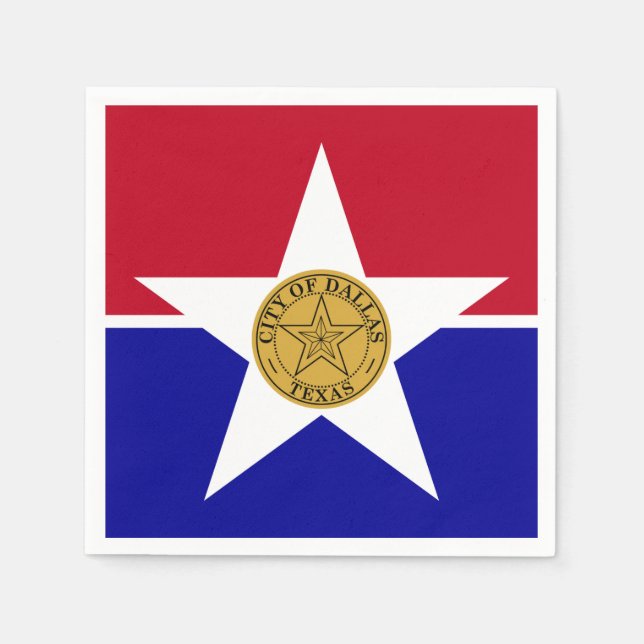 Papierservietten mit der Flagge von Dallas (Vorderseite)