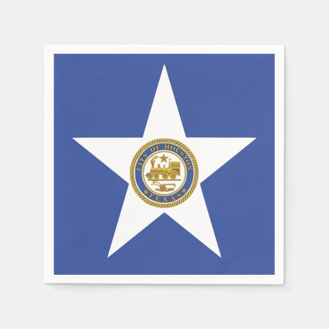 Papierservietten mit der Flagge von Houston (Vorderseite)