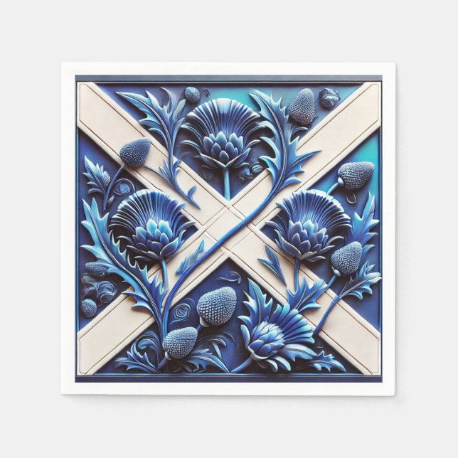 Papierservietten mit Scottish Thistles Design (Vorderseite)
