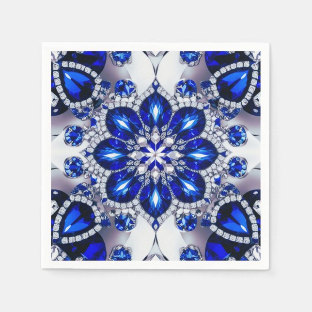 Papierservietten mit weißem Bule-Design (Vorderseite)