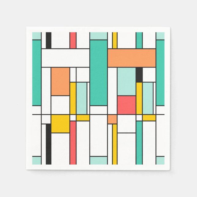 Papierservietten moderne Kunst - mondrischer Stil (Vorderseite)