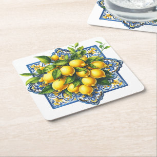 Papierservietten-Set-Limonen Rechteckiger Pappuntersetzer