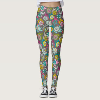 Papiersonnenvögel Graphit Leggings