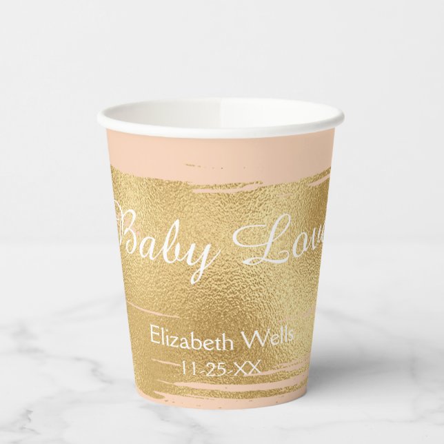Papiersorten "Classic Gold/Pink" 8 oz. Pappbecher (Links)
