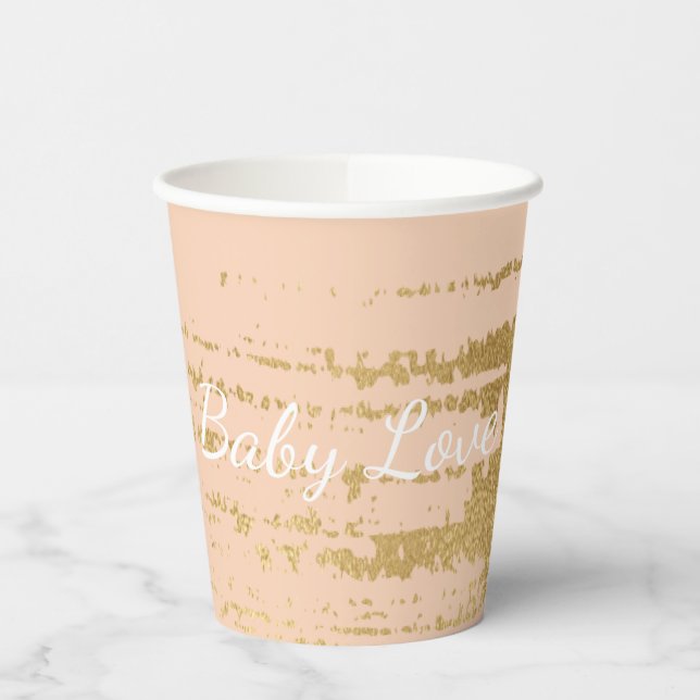 Papiersorten "Classic Light Gold/Pink" 8 oz. Pappbecher (Links)