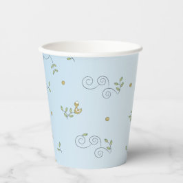 Papiersorten "Gold Birds/BLAUE" 8oz. Pappbecher