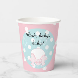Papiersorten "Pink/Blue BABY" 8 oz. Pappbecher