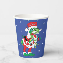 Papiersorten "TySantaSaurus Rex" 8 oz. Pappbecher