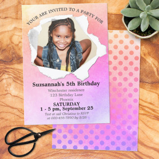 Papierstapelform Benutzerdefinierte Foto-Farbvorla Einladung