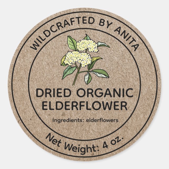 Papierstil der roten Elderflower Runder Aufkleber (Vorderseite)