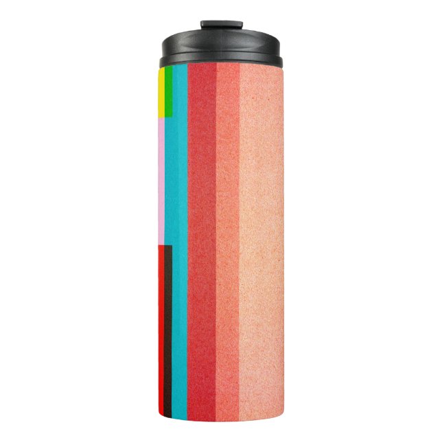 Papierstruktur - farbiges Hintergrunddesign Thermosbecher (Vorderseite)