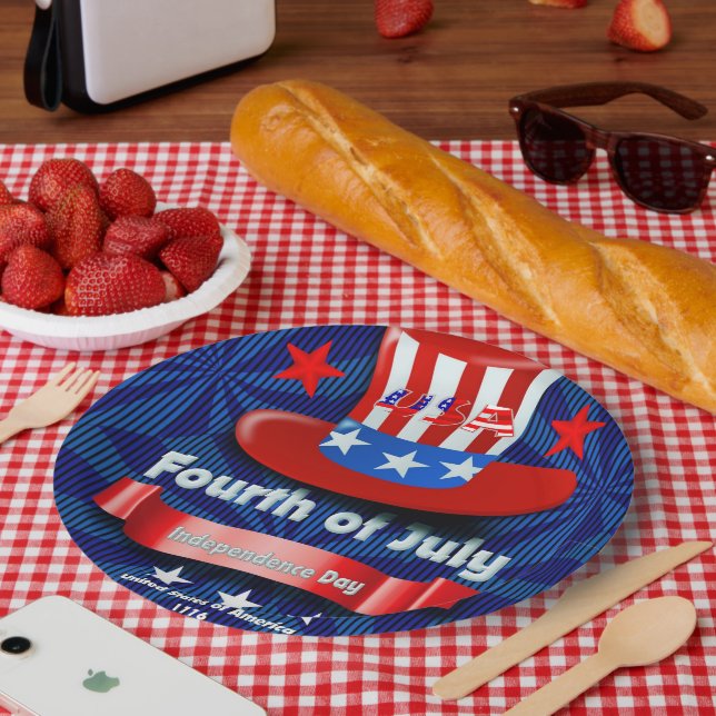 Papiertafel des vierten Party vom Juli Pappteller (Picknick)