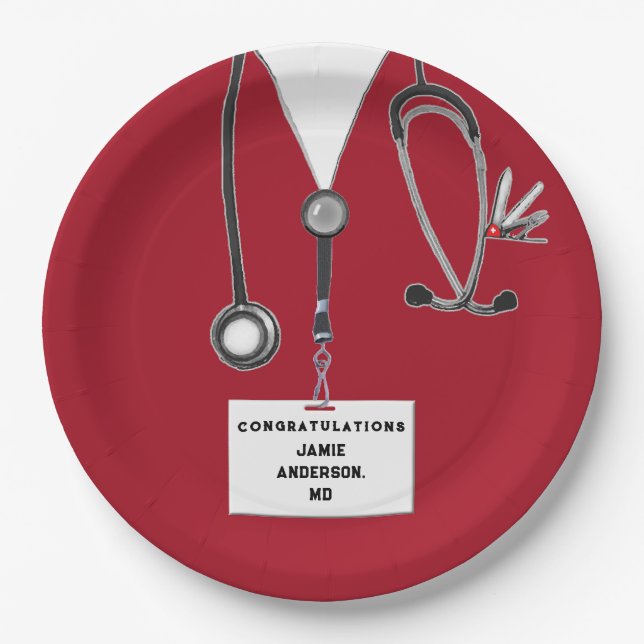 Papiertafel für den medizinischen Abschluss Pappteller (Vorderseite)