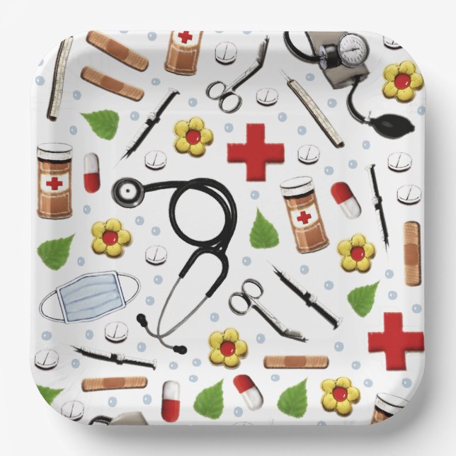 Papiertafel für die Krankenpflege Pappteller (Vorderseite)