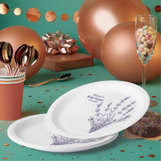 Papiertafel für französische Lavendel mit eigener  Pappteller (Multi)