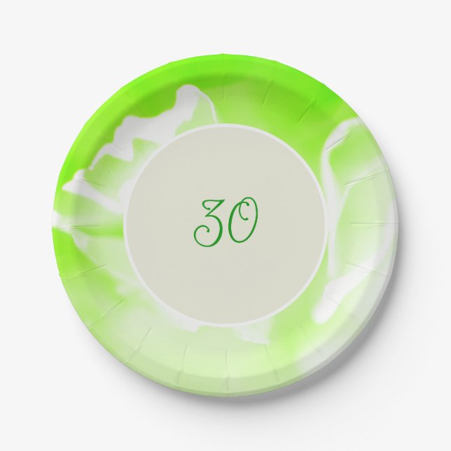 Papiertafel für grüne Blütenblätter Pappteller (Vorderseite)