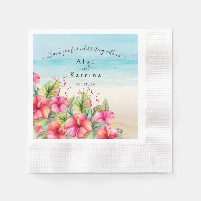 Papiertafel für tropische Hibiskus Serviette (Vorderseite)