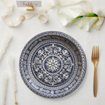 Papiertafel mit glatter Keramik in Marine und Elfe