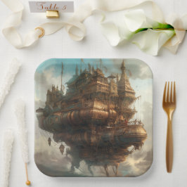 Papiertafel: Steampunkreise Pappteller