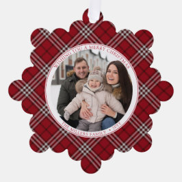 Papiertafelkarte für Karierte, rote Fotos Ornament Karte