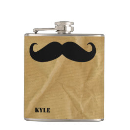 Papiertasche mit Mustache Custom Flask Flachmann