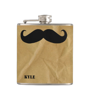Papiertasche mit Mustache Custom Flask Flachmann