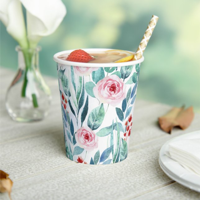 Papiertasse für Babydusche mit niedlichem Design. Pappbecher (In Situ)