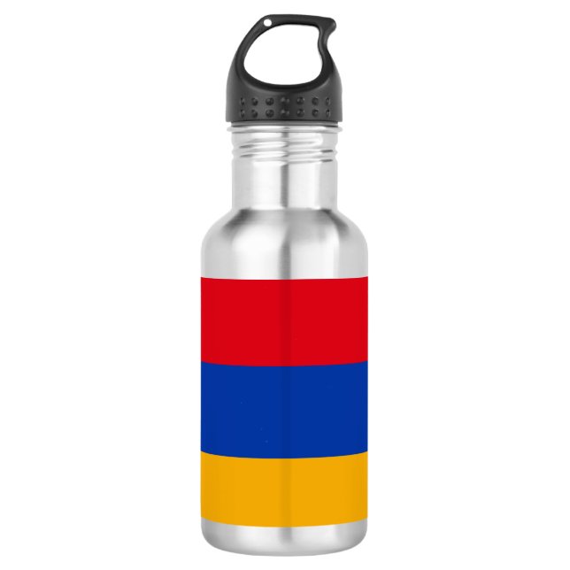 Papiertasse mit armenischer Flagge Edelstahlflasche (Vorderseite)