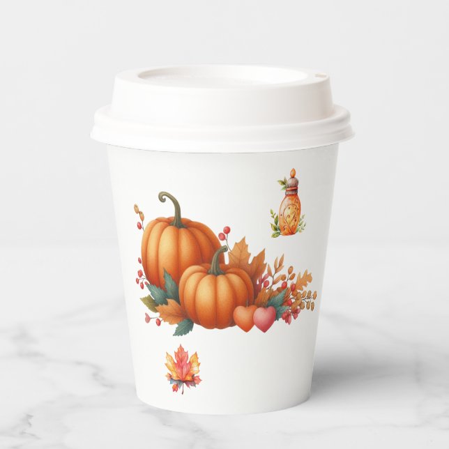 Papiertasse Rustikaler Herbst Kinderduschtopf Pappbecher (Vorderseite)