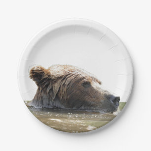 PapierTeller 7" mit Grizzlybären
