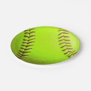 PapierTeller der Softball-gelber schneller