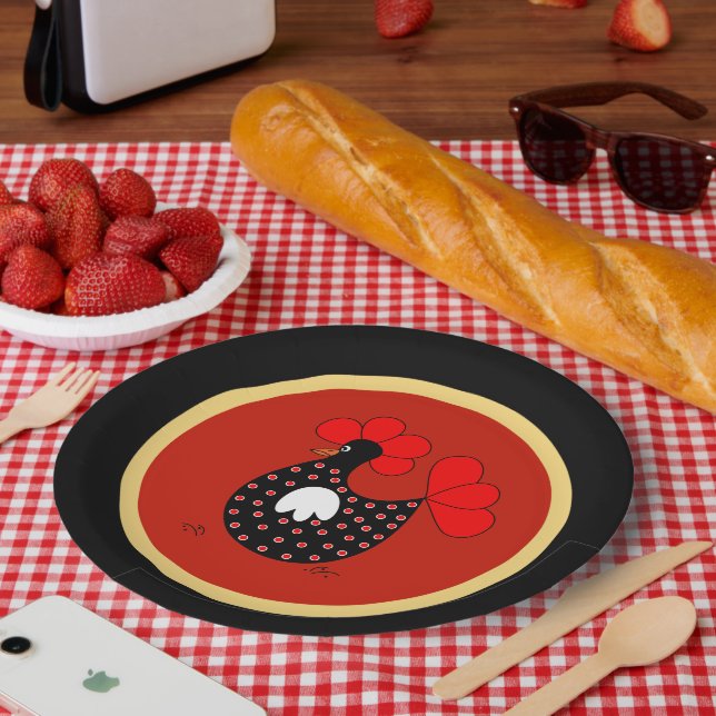 Papierteller für Landhühner (Picknick)