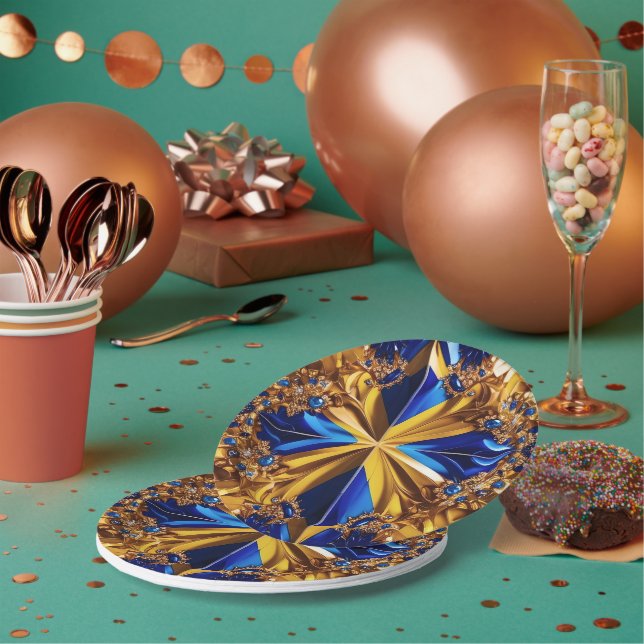 Papierteller mit Schwedenfarbendesign (Multi)