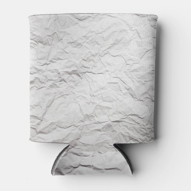 Papiertextur, detaillierter Hintergrund. Dosenkühler (Vorderseite)