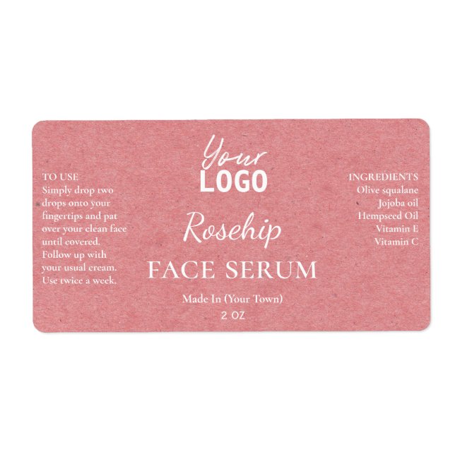 Papiertextur Rosa Rosehip Serummarken (Vorne)