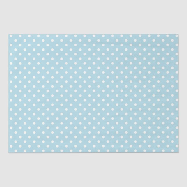 Papiertuch/leicht blaue Polka-Punkte Seidenpapier (Vorderseite)