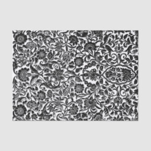Papiertücher Antiquitäten Blumenzauber Schwarz-wei Seidenpapier