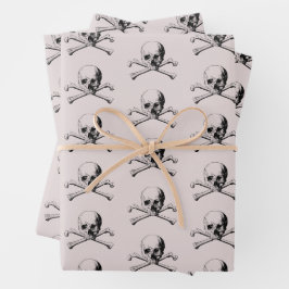 Papiertücher für die Umhüllung von Skull und Cross Geschenkpapier Set