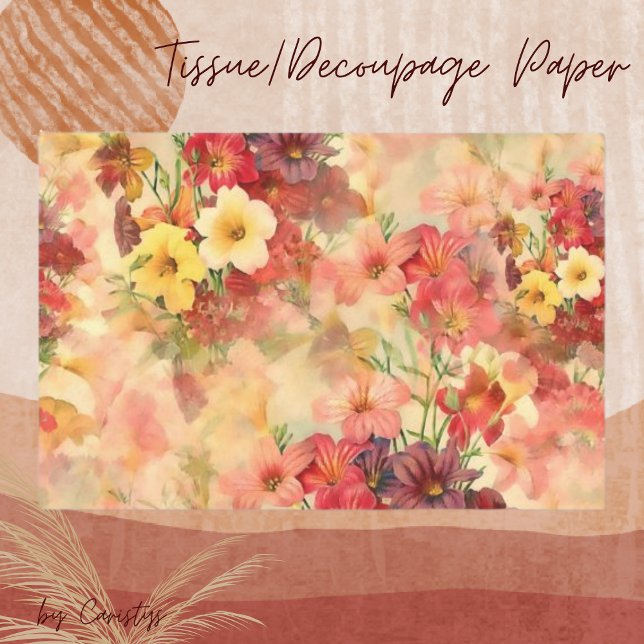 Papiertücher für Florals Orange und Rote Decopage Seidenpapier (Von Creator hochgeladen)