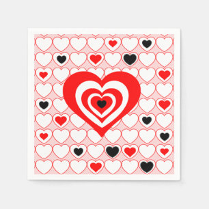 Papiertüte aus rotem, weißem, schwarzem Valentinhe Serviette