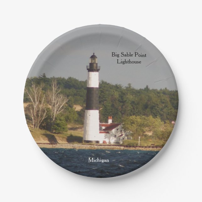 Papiertüte für große Sable Point Lighthouse Pappteller (Vorderseite)