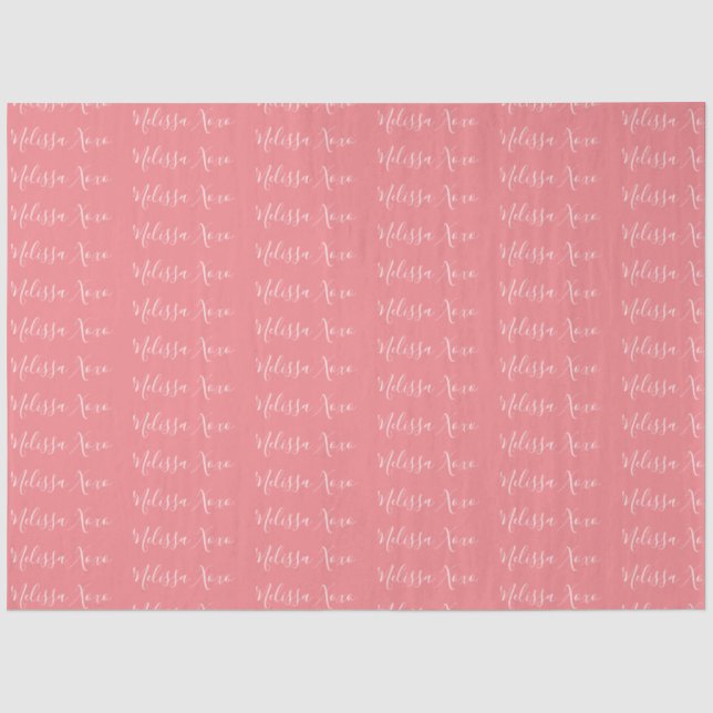Papiertüte für Ihren Namen - rosa Seidenpapier (Vorderseite)