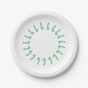 Papiertüte - grüne Zuckerrohre auf Weiß Pappteller