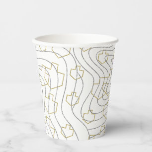 Papiertüten "Gold Silver Dreidels" 8 oz. Pappbecher