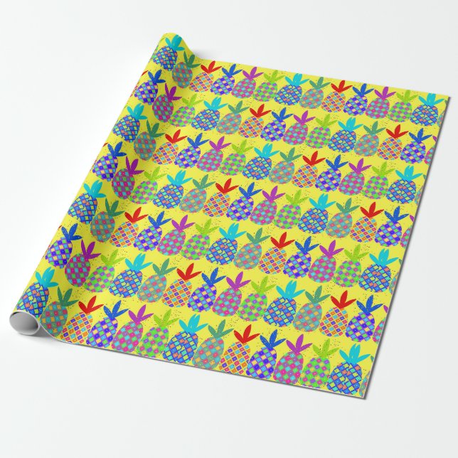 Papierumschlag mit einem Funky Ananas-Design Geschenkpapier (Ungerollt)