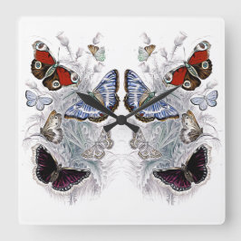 Papillen Quadratische Wanduhr