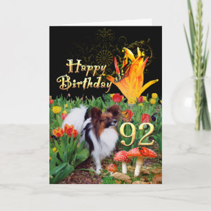 Papillion chien Happy 92 Carte Anniversaire Spécif