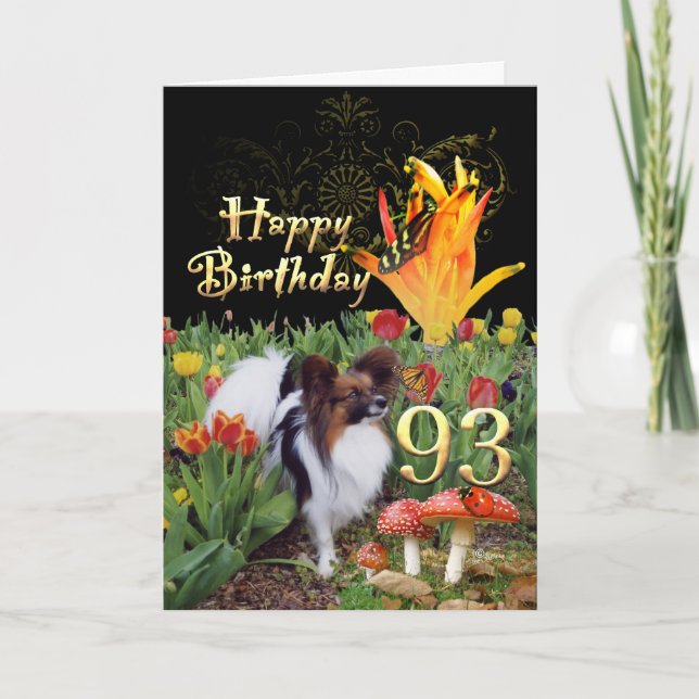 Papillion chien Happy 93 Carte Anniversaire Spécif (Devant)