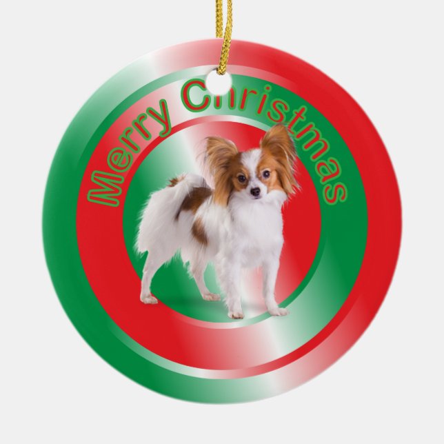 Papillion Dog Weihnachtsschmuck (Vorne)